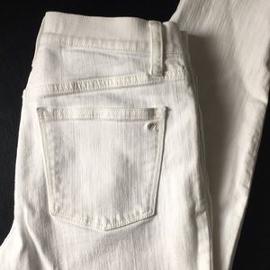 Madewell 9” high riser “skinny skinny” white jeans